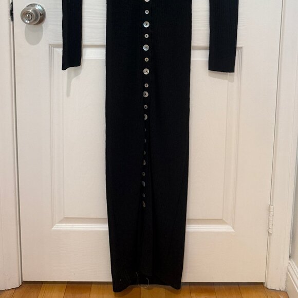 STAUD NEREUS MOTHER OF PEARL BUTTONS RIBBED SWEATER DRESS NEW WITH TAGS (NWT) - Picture 2 of 11